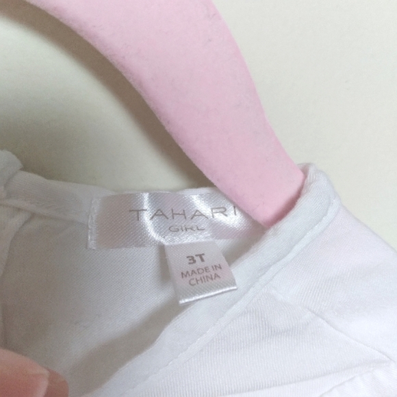 Tahari Girl White Eyelet Lace Long Sleeve Dress Size 3T - Picture 7 of 11